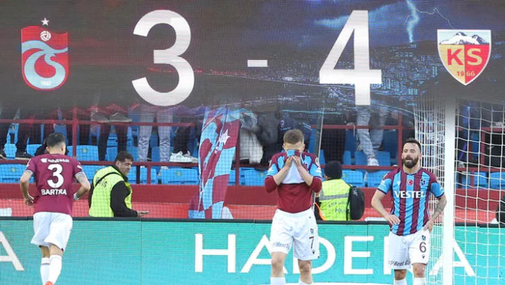 Trabzonspor Evinde Kayserispor’a 4-3 Kaybetti ve Şampiyonluk Yarışında Fırsat Tepti