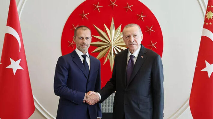 Cumhurbaşkanı Erdoğan, UEFA Başkanı Ceferin ile Türkiye’nin Futbol Vizyonunu Görüştü