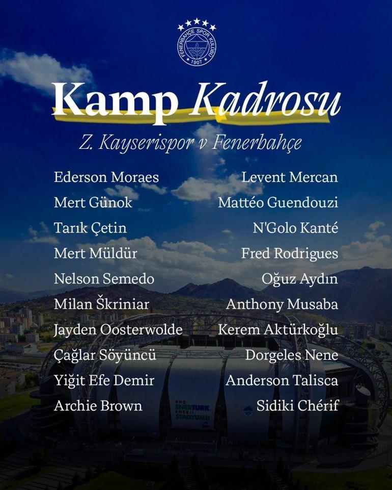 Fenerbahçede sürpriz karar Asensio sonrası bir şok daha